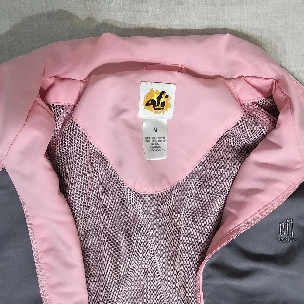 Afi Ladies Jacket‎ Sport Lite Weight Netting Liner - Gray & Pink -Size Medium